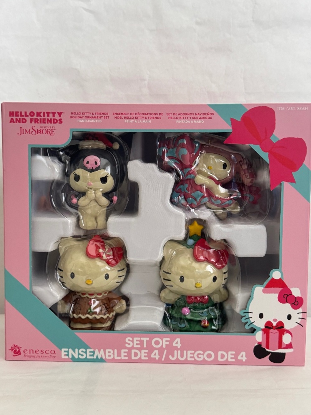 Jim Shore Hello Kitty & Friends Christmas Hand Painted Ornament Set of 4 Enesco